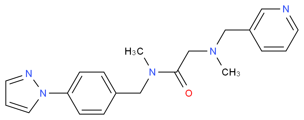 N~1~,N~2~-dimethyl-N~1~-[4-(1H-pyrazol-1-yl)benzyl]-N~2~-(3-pyridinylmethyl)glycinamide_分子结构_CAS_)