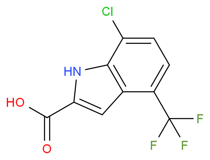 7-Chloro-4-(trifluoromethyl)-1H-indole-2-carboxylic acid_分子结构_CAS_883523-01-1)