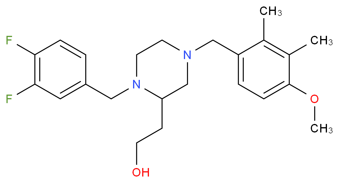 2-[1-(3,4-difluorobenzyl)-4-(4-methoxy-2,3-dimethylbenzyl)-2-piperazinyl]ethanol_分子结构_CAS_)