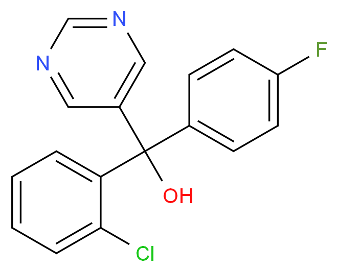 (2-chlorophenyl)(4-fluorophenyl)pyrimidin-5-ylmethanol_分子结构_CAS_63284-71-9