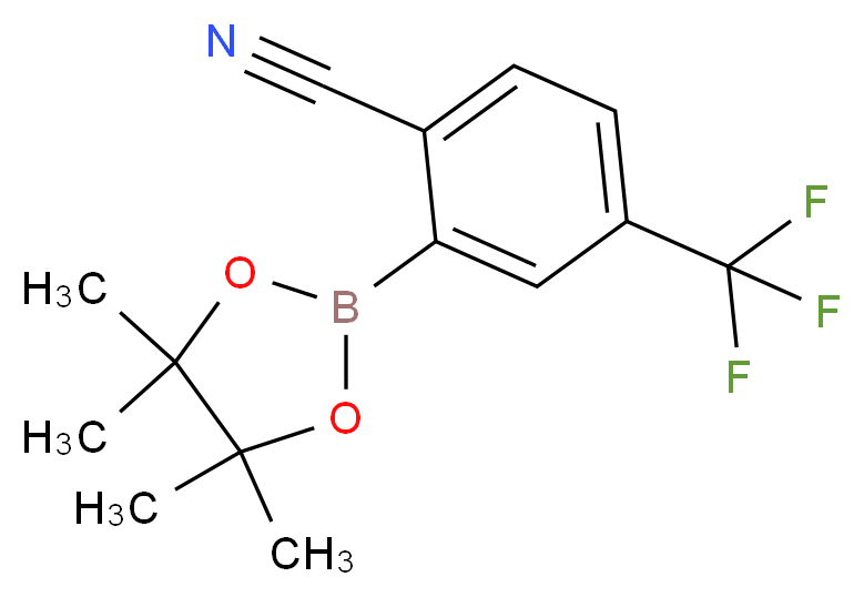 2-(4,4,5,5-Tetramethyl-1,3,2-dioxaborolan-2-yl)-4-(trifluoromethyl)benzonitrile_分子结构_CAS_863868-28-4)