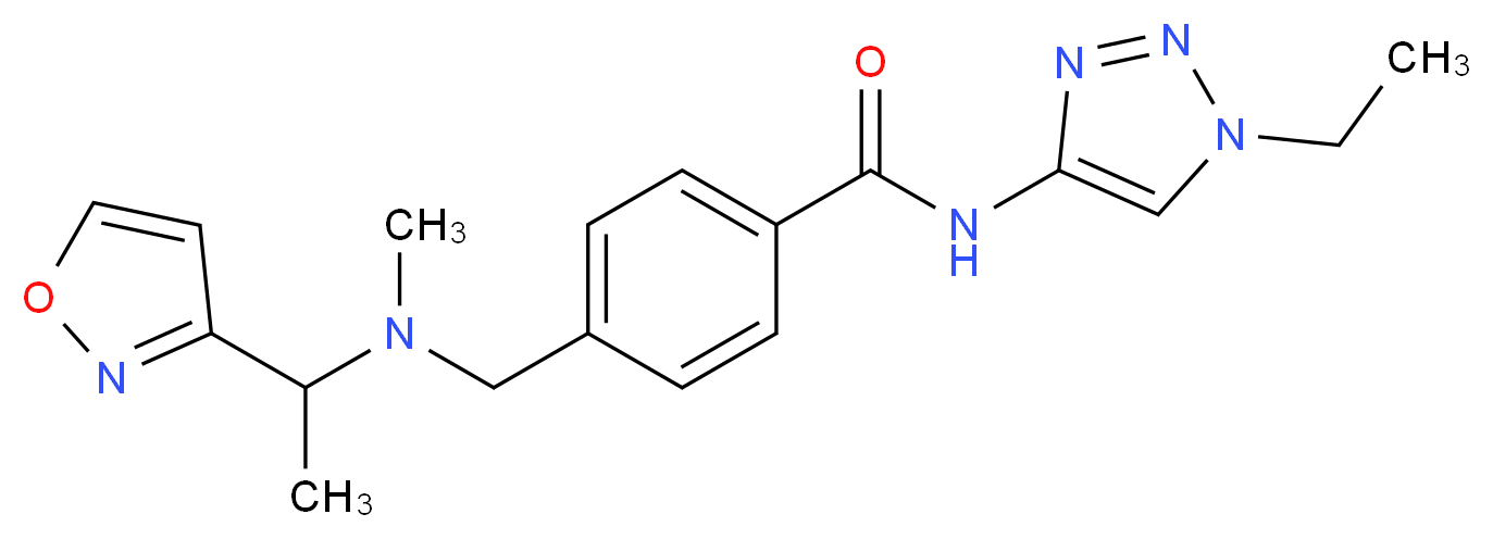 N-(1-ethyl-1H-1,2,3-triazol-4-yl)-4-{[(1-isoxazol-3-ylethyl)(methyl)amino]methyl}benzamide_分子结构_CAS_)