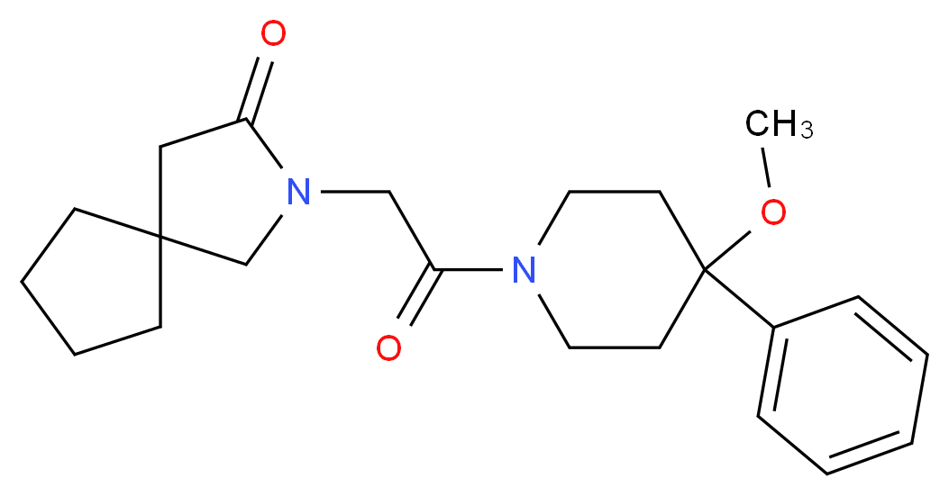 2-[2-(4-methoxy-4-phenylpiperidin-1-yl)-2-oxoethyl]-2-azaspiro[4.4]nonan-3-one_分子结构_CAS_)