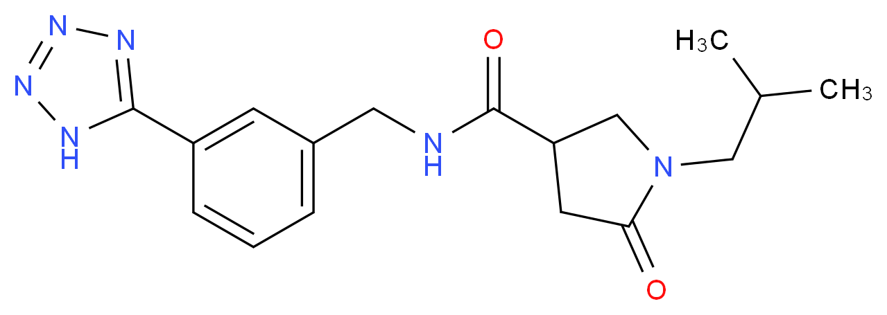 1-isobutyl-5-oxo-N-[3-(1H-tetrazol-5-yl)benzyl]pyrrolidine-3-carboxamide_分子结构_CAS_)