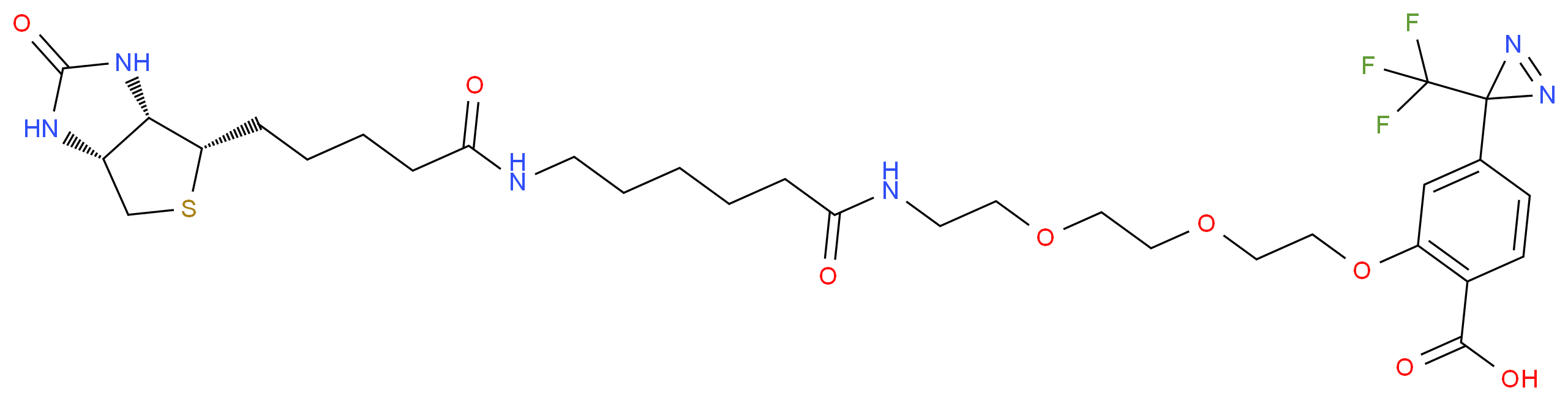 2-[2-[2-[2-[6-(Biotinylaminohexanoyl]aminoethoxy]ethoxy]ethoxy]-4-[3-(trifluoromethyl)-3H-diazirin-3-yl]benzoic Acid _分子结构_CAS_207971-23-1)