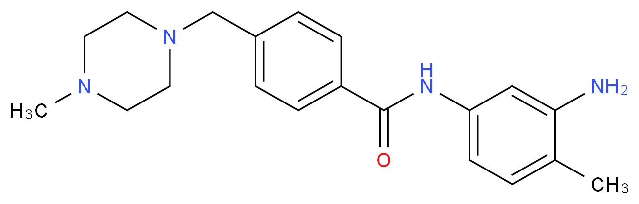 N-(3-amino-4-methylphenyl)-4-[(4-methylpiperazin-1-yl)methyl]benzamide_分子结构_CAS_581076-63-3