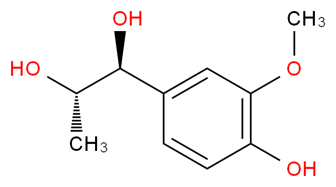 threo-1-(4-Hydroxy-
3-methoxyphenyl)propane-1,2-diol_分子结构_CAS_848031-94-7)