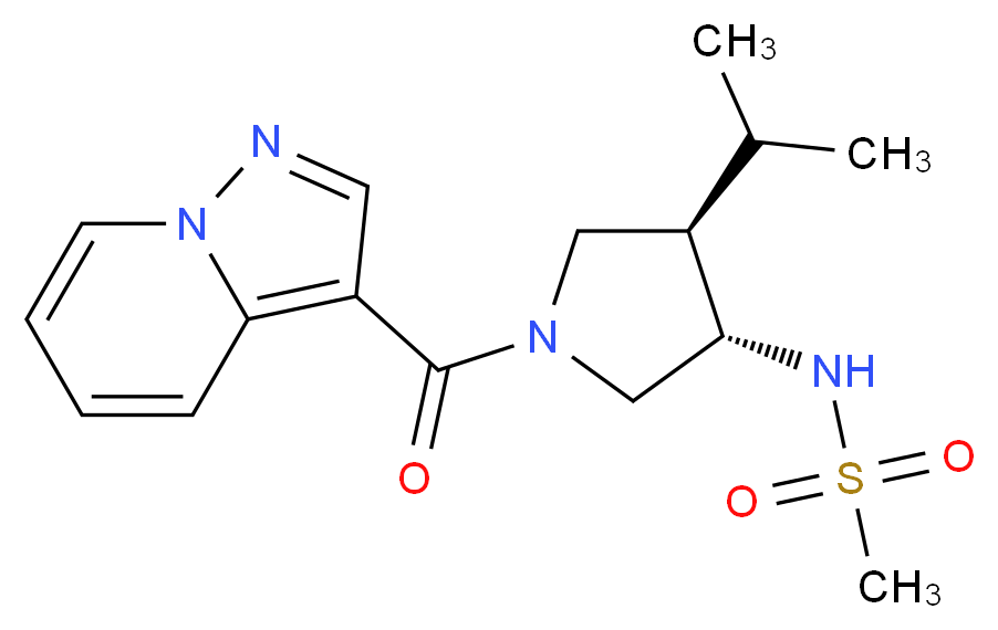 N-[(3S*,4R*)-4-isopropyl-1-(pyrazolo[1,5-a]pyridin-3-ylcarbonyl)-3-pyrrolidinyl]methanesulfonamide_分子结构_CAS_)