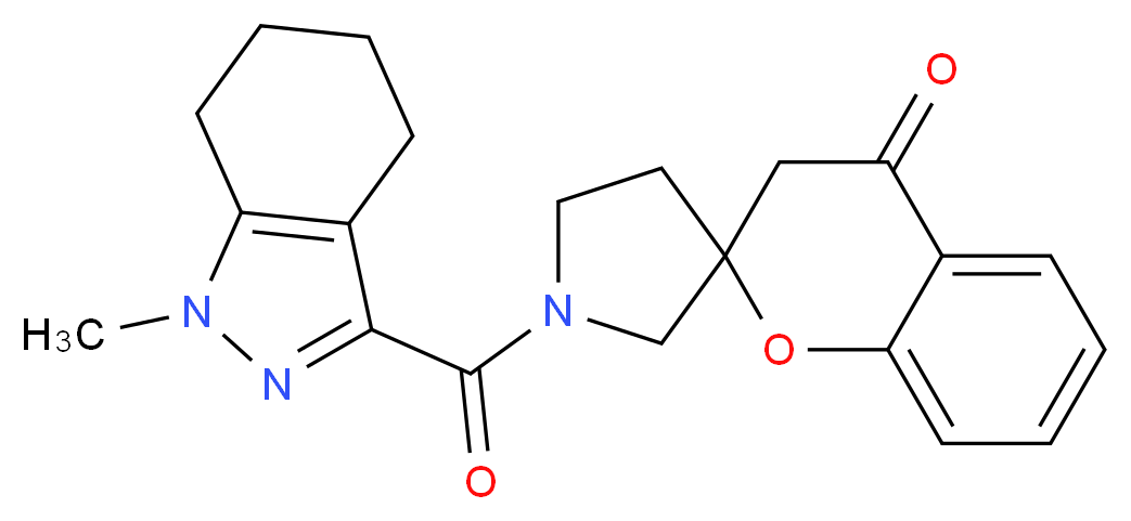 1'-[(1-methyl-4,5,6,7-tetrahydro-1H-indazol-3-yl)carbonyl]spiro[chromene-2,3'-pyrrolidin]-4(3H)-one_分子结构_CAS_)