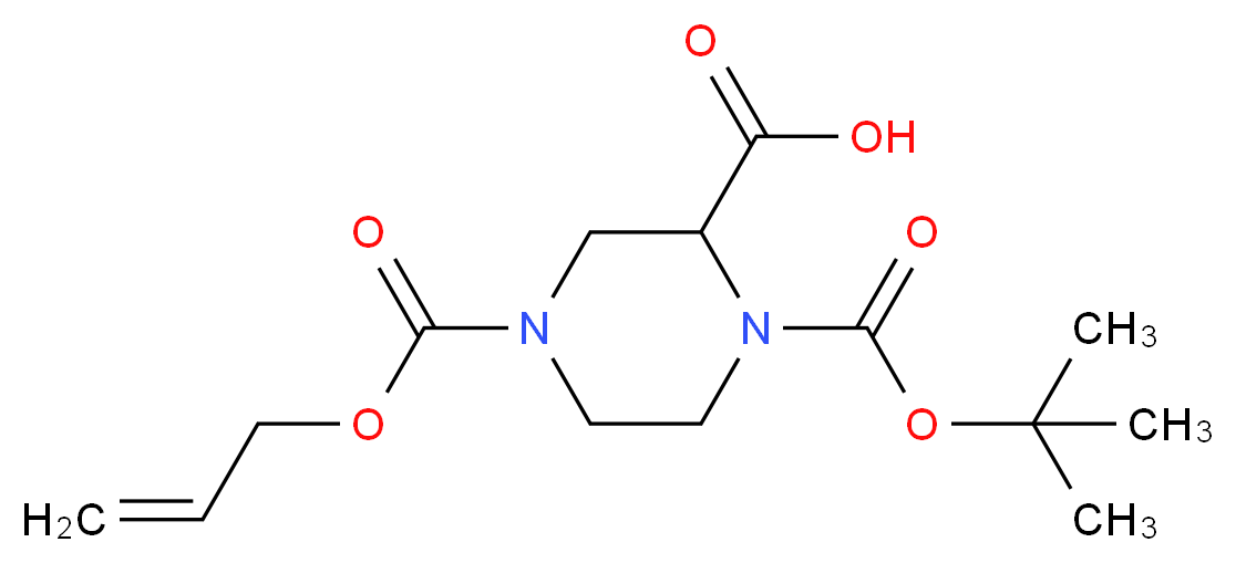 PIPERAZINE-1,2,4-TRICARBOXYLIC ACID 4-ALLYL ESTER 1-TERT-BUTYL ESTER_分子结构_CAS_221524-06-7)