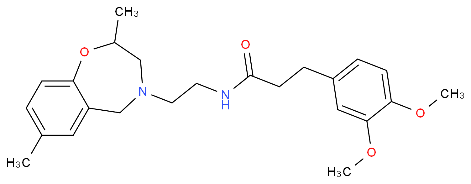 3-(3,4-dimethoxyphenyl)-N-[2-(2,7-dimethyl-2,3-dihydro-1,4-benzoxazepin-4(5H)-yl)ethyl]propanamide_分子结构_CAS_)