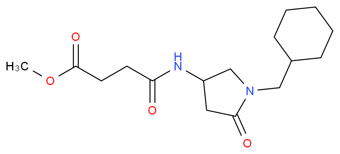 methyl 4-{[1-(cyclohexylmethyl)-5-oxo-3-pyrrolidinyl]amino}-4-oxobutanoate_分子结构_CAS_)