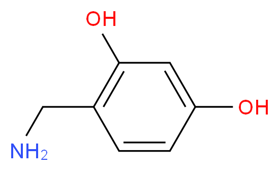4-(Aminomethyl)benzene-1,3-diol hydrochloride_分子结构_CAS_63452-56-2)