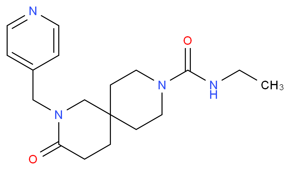 N-ethyl-3-oxo-2-(pyridin-4-ylmethyl)-2,9-diazaspiro[5.5]undecane-9-carboxamide_分子结构_CAS_)