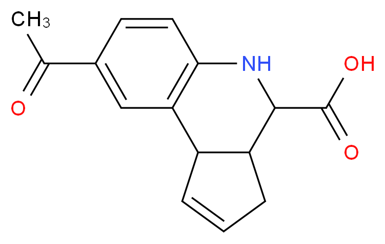 8-acetyl-3H,3aH,4H,5H,9bH-cyclopenta[c]quinoline-4-carboxylic acid_分子结构_CAS_312714-12-8