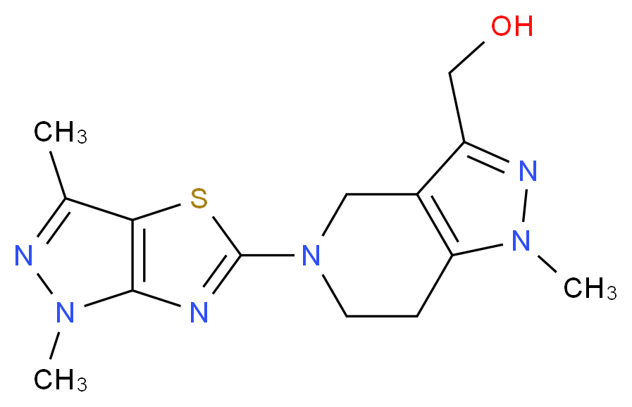 [5-(1,3-dimethyl-1H-pyrazolo[3,4-d][1,3]thiazol-5-yl)-1-methyl-4,5,6,7-tetrahydro-1H-pyrazolo[4,3-c]pyridin-3-yl]methanol_分子结构_CAS_)