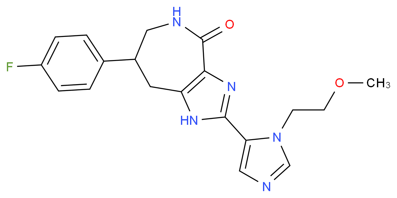 7-(4-fluorophenyl)-2-[1-(2-methoxyethyl)-1H-imidazol-5-yl]-5,6,7,8-tetrahydroimidazo[4,5-c]azepin-4(1H)-one_分子结构_CAS_)