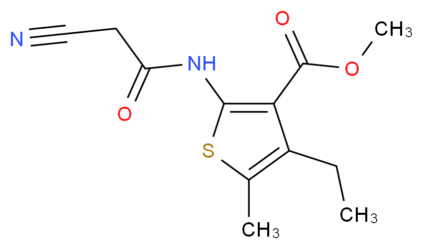 Methyl 2-[(cyanoacetyl)amino]-4-ethyl-5-methylthiophene-3-carboxylate_分子结构_CAS_)