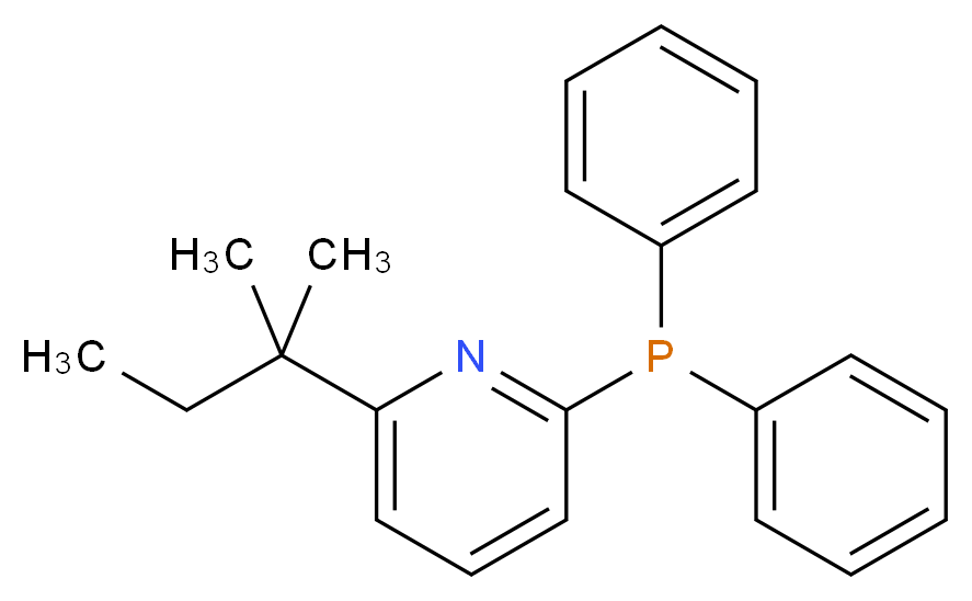 2-(diphenylphosphanyl)-6-(2-methylbutan-2-yl)pyridine_分子结构_CAS_947315-18-6
