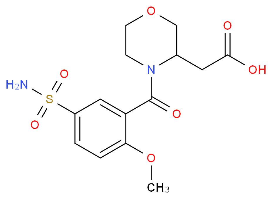 {4-[5-(aminosulfonyl)-2-methoxybenzoyl]-3-morpholinyl}acetic acid_分子结构_CAS_)