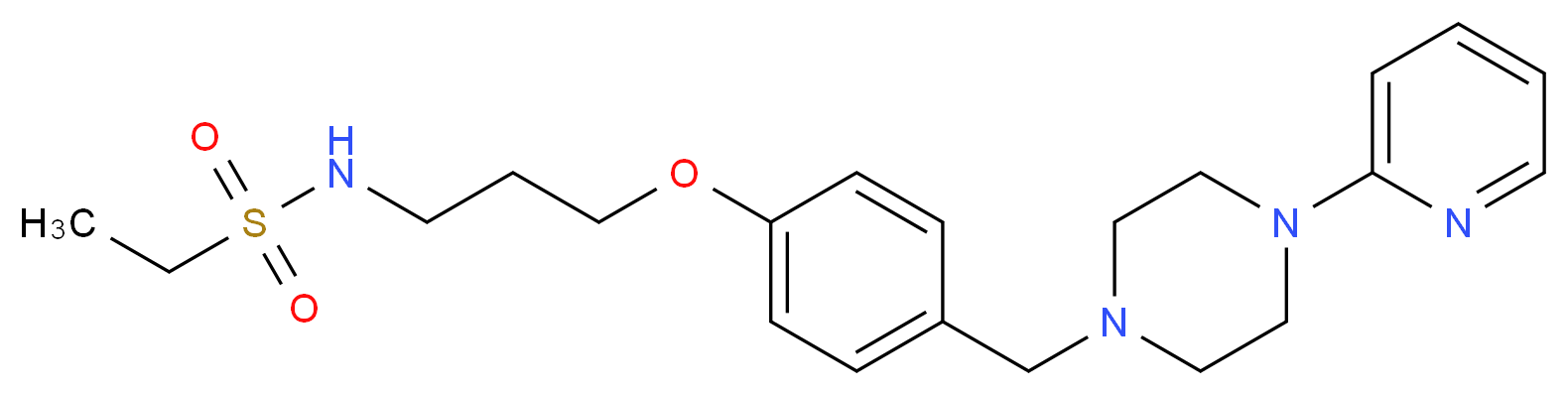 N-[3-(4-{[4-(2-pyridinyl)-1-piperazinyl]methyl}phenoxy)propyl]ethanesulfonamide_分子结构_CAS_)