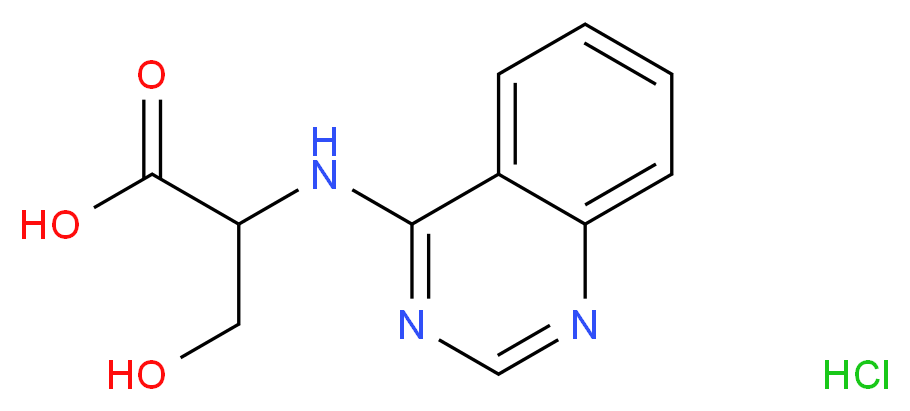 3-Hydroxy-2-(quinazolin-4-ylamino)propionic acid hydrochloride_分子结构_CAS_)