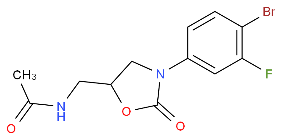 (5s)-n-(3-(4-bromo-3-fluorophenyl)-2-oxooxazolidin-5-ylmethyl)acetamide_分子结构_CAS_856677-05-9)