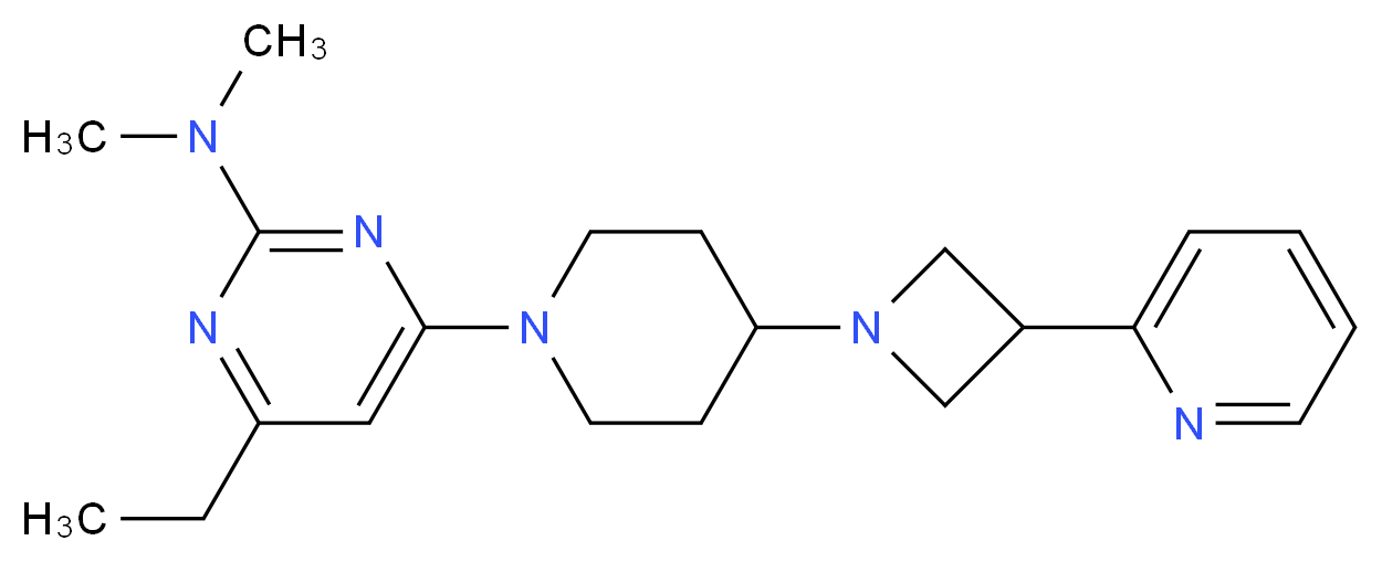 4-ethyl-N,N-dimethyl-6-[4-(3-pyridin-2-ylazetidin-1-yl)piperidin-1-yl]pyrimidin-2-amine_分子结构_CAS_)