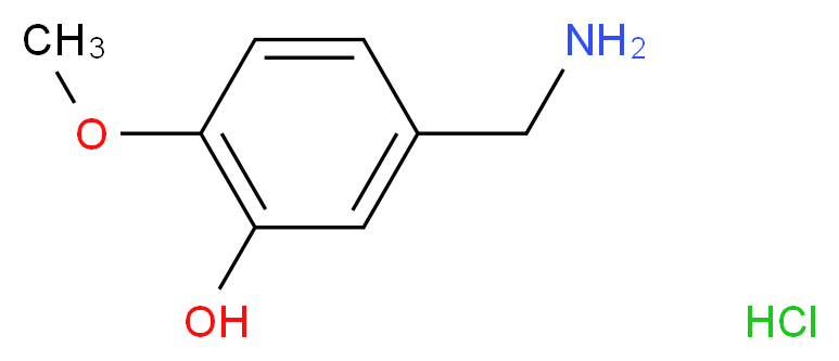 5-(aminomethyl)-2-methoxyphenol hydrochloride_分子结构_CAS_42365-68-4