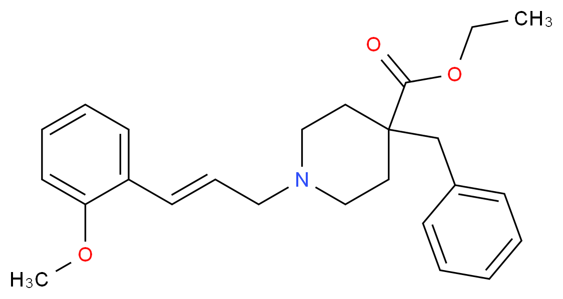 ethyl 4-benzyl-1-[(2E)-3-(2-methoxyphenyl)-2-propen-1-yl]-4-piperidinecarboxylate_分子结构_CAS_)