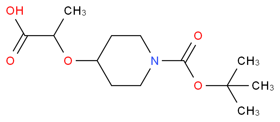 2-{[1-(tert-butoxycarbonyl)-4-piperidinyl]oxy}propanoic acid_分子结构_CAS_)