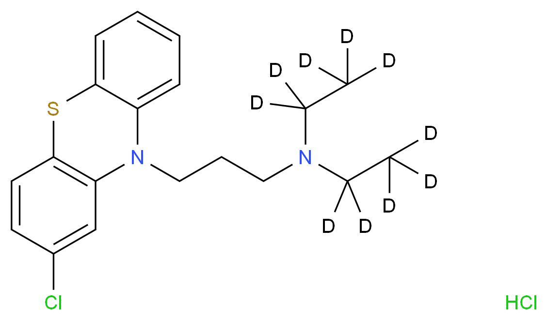 [3-(2-chloro-10H-phenothiazin-10-yl)propyl]bis(<sup>2</sup>H<sub>5</sub>)ethylamine hydrochloride_分子结构_CAS_1216730-87-8