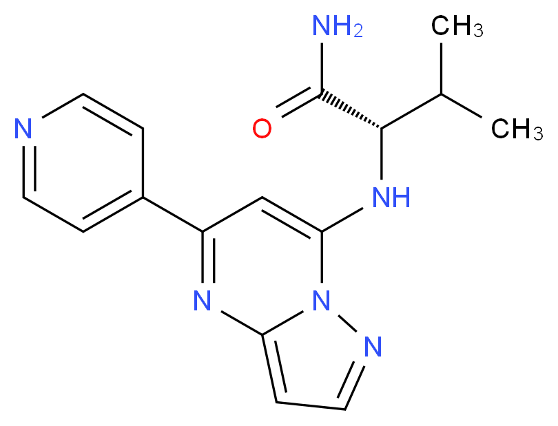 N~2~-[5-(4-pyridinyl)pyrazolo[1,5-a]pyrimidin-7-yl]-L-valinamide_分子结构_CAS_)