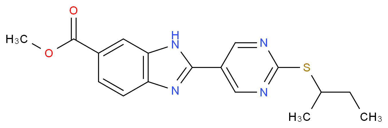 methyl 2-[2-(sec-butylthio)pyrimidin-5-yl]-1H-benzimidazole-6-carboxylate_分子结构_CAS_)