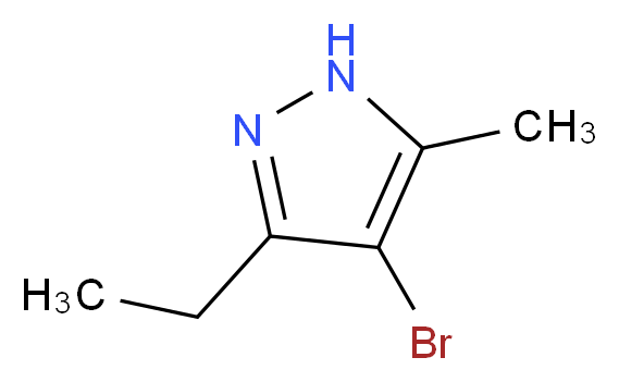 4-bromo-3-ethyl-5-methyl-1H-pyrazole_分子结构_CAS_736073-76-0