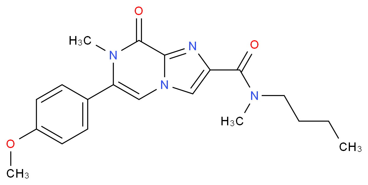 N-butyl-6-(4-methoxyphenyl)-N,7-dimethyl-8-oxo-7,8-dihydroimidazo[1,2-a]pyrazine-2-carboxamide_分子结构_CAS_)
