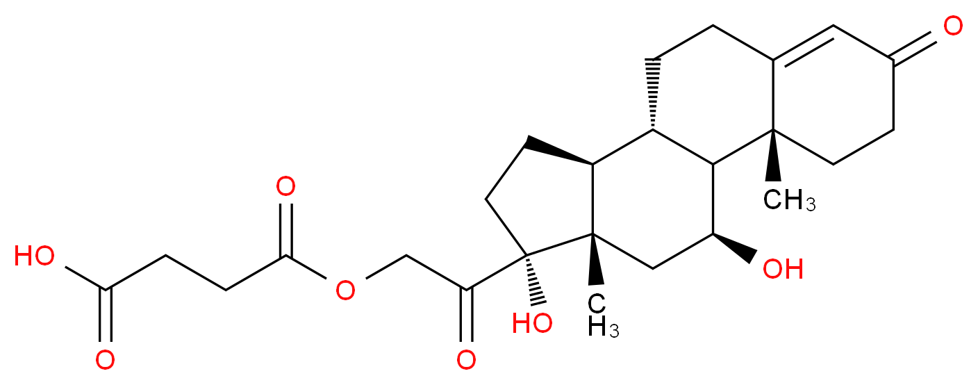 4-{2-[(1S,2R,10S,11S,14R,15S,17S)-14,17-dihydroxy-2,15-dimethyl-5-oxotetracyclo[8.7.0.0?,?.0??,??]heptadec-6-en-14-yl]-2-oxoethoxy}-4-oxobutanoic acid_分子结构_CAS_2203-97-6