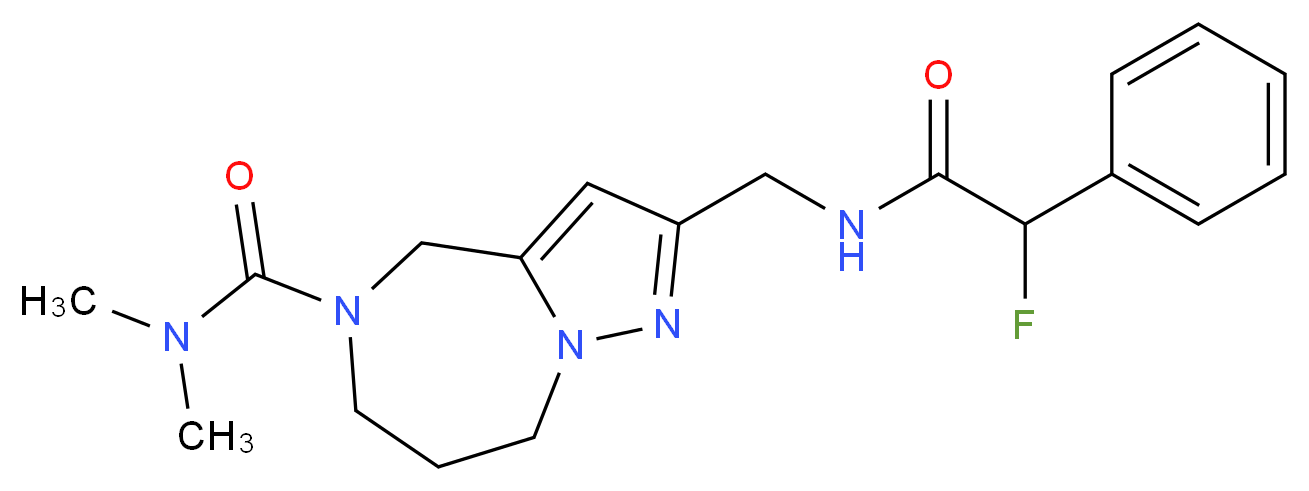 2-({[fluoro(phenyl)acetyl]amino}methyl)-N,N-dimethyl-7,8-dihydro-4H-pyrazolo[1,5-a][1,4]diazepine-5(6H)-carboxamide_分子结构_CAS_)