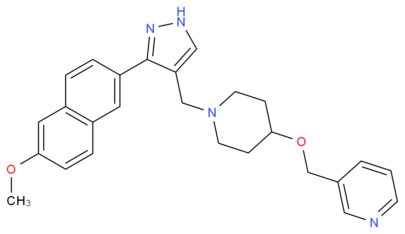 3-{[(1-{[3-(6-methoxy-2-naphthyl)-1H-pyrazol-4-yl]methyl}-4-piperidinyl)oxy]methyl}pyridine_分子结构_CAS_)