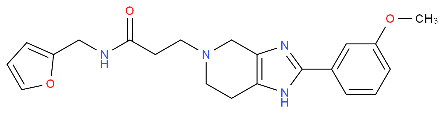 N-(2-furylmethyl)-3-[2-(3-methoxyphenyl)-1,4,6,7-tetrahydro-5H-imidazo[4,5-c]pyridin-5-yl]propanamide_分子结构_CAS_)