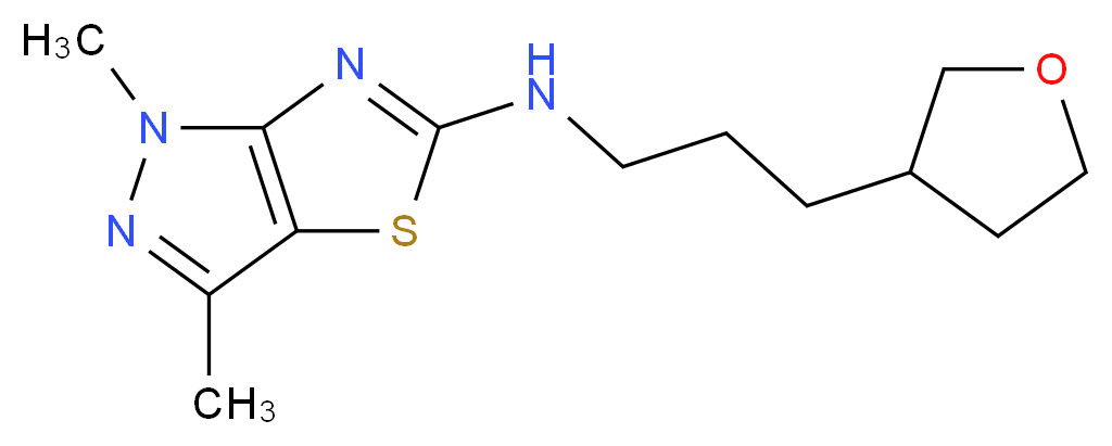 1,3-dimethyl-N-[3-(tetrahydrofuran-3-yl)propyl]-1H-pyrazolo[3,4-d][1,3]thiazol-5-amine_分子结构_CAS_)