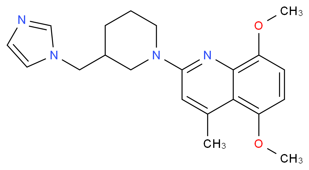2-[3-(1H-imidazol-1-ylmethyl)-1-piperidinyl]-5,8-dimethoxy-4-methylquinoline_分子结构_CAS_)