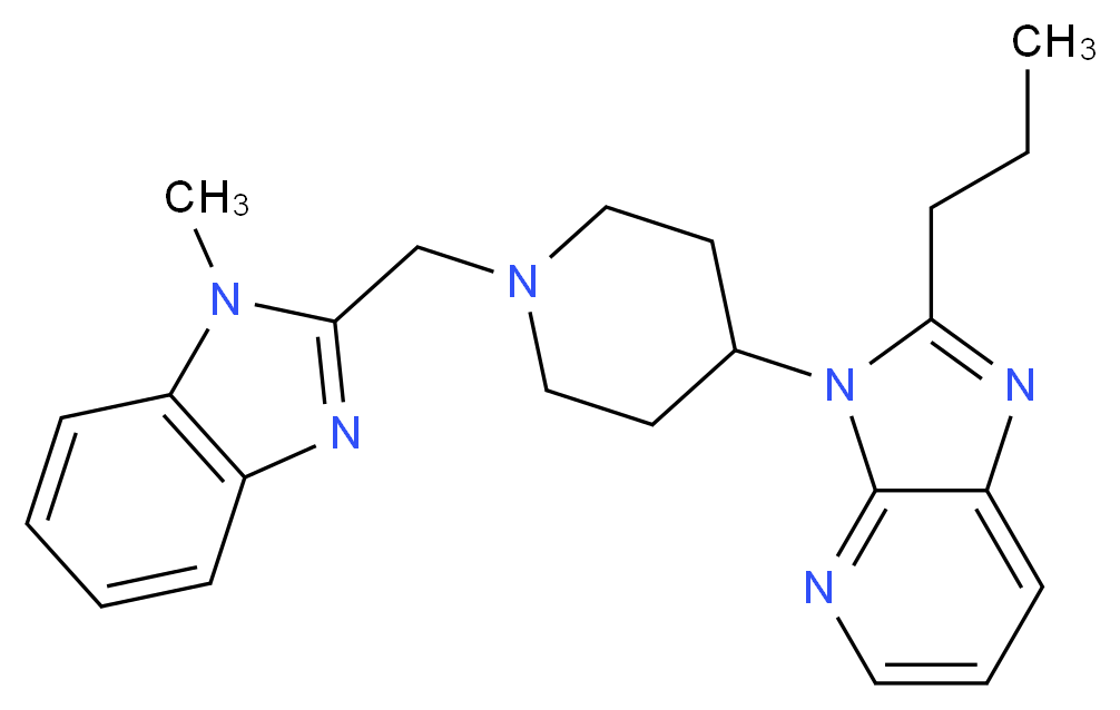 3-{1-[(1-methyl-1H-benzimidazol-2-yl)methyl]-4-piperidinyl}-2-propyl-3H-imidazo[4,5-b]pyridine_分子结构_CAS_)