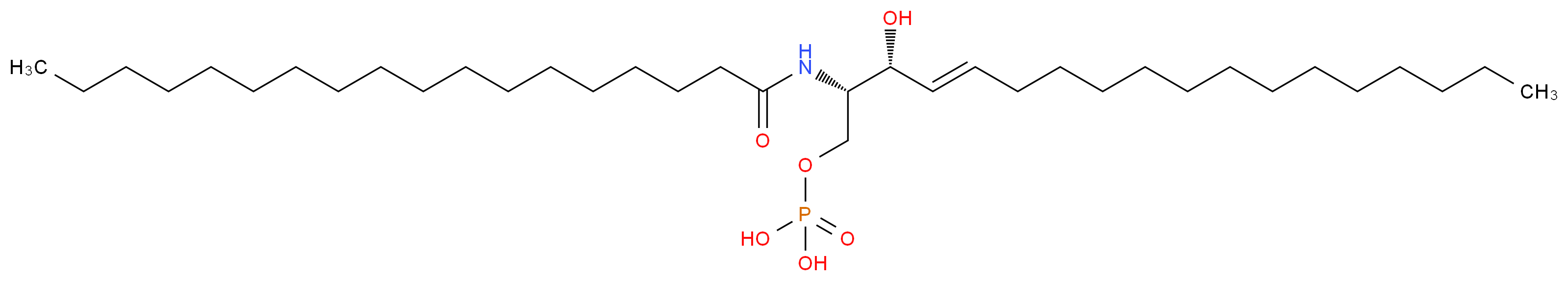 {[(2S,3R,4E)-3-hydroxy-2-octadecanamidooctadec-4-en-1-yl]oxy}phosphonic acid_分子结构_CAS_128543-23-7