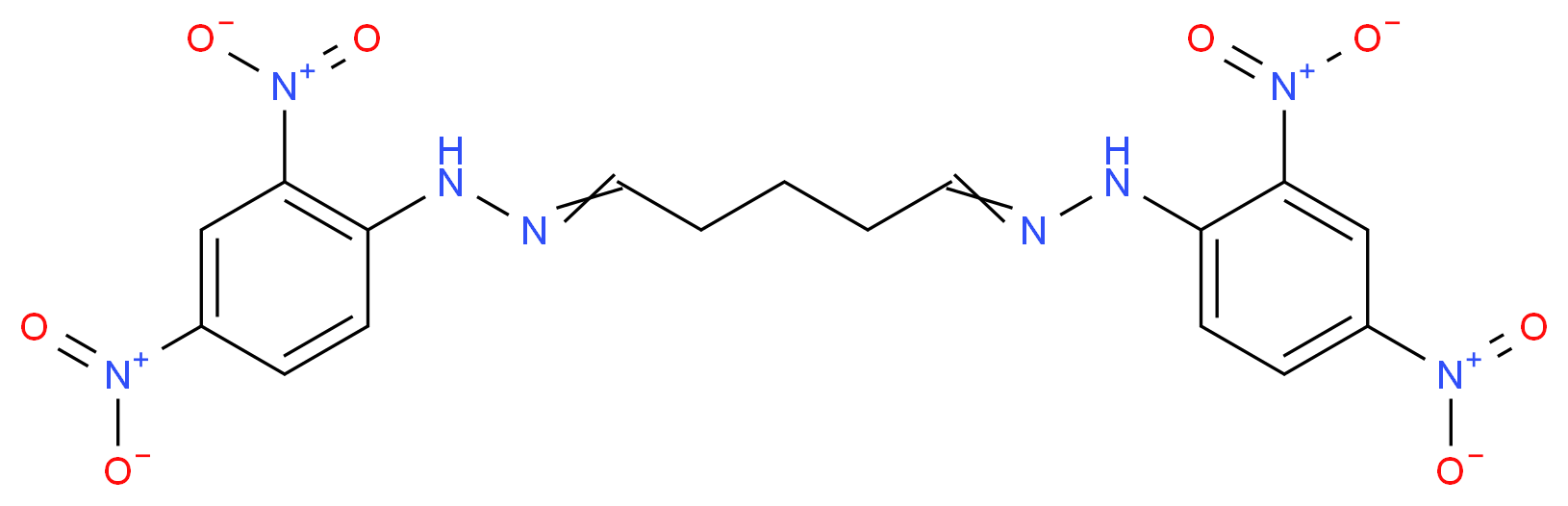 1-(2,4-dinitrophenyl)-2-{5-[2-(2,4-dinitrophenyl)hydrazin-1-ylidene]pentylidene}hydrazine_分子结构_CAS_5085-07-4