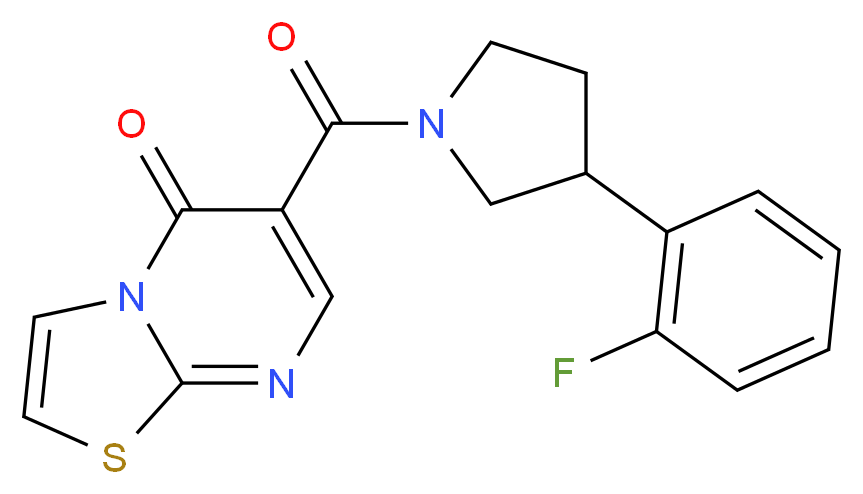6-{[3-(2-fluorophenyl)-1-pyrrolidinyl]carbonyl}-5H-[1,3]thiazolo[3,2-a]pyrimidin-5-one_分子结构_CAS_)