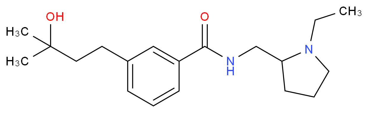 N-[(1-ethyl-2-pyrrolidinyl)methyl]-3-(3-hydroxy-3-methylbutyl)benzamide_分子结构_CAS_)
