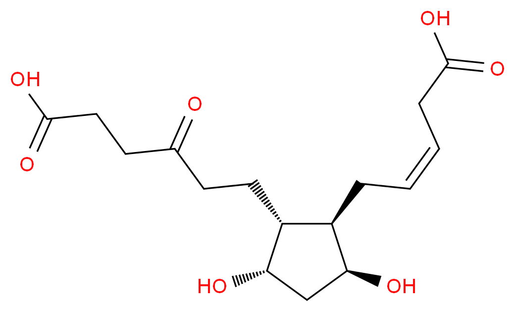 6-[(1R,2R,3S,5S)-2-[(2Z)-4-carboxybut-2-en-1-yl]-3,5-dihydroxycyclopentyl]-4-oxohexanoic acid_分子结构_CAS_133161-96-3