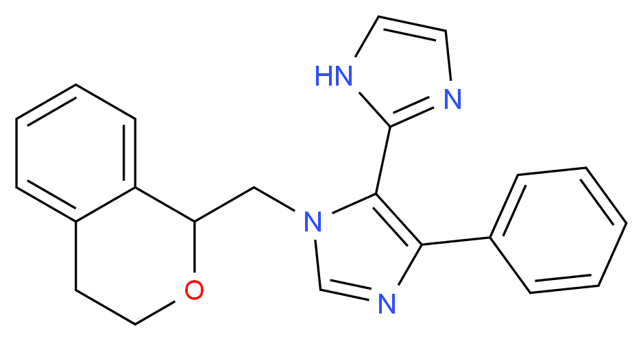 3'-(3,4-dihydro-1H-isochromen-1-ylmethyl)-5'-phenyl-1H,3'H-2,4'-biimidazole_分子结构_CAS_)
