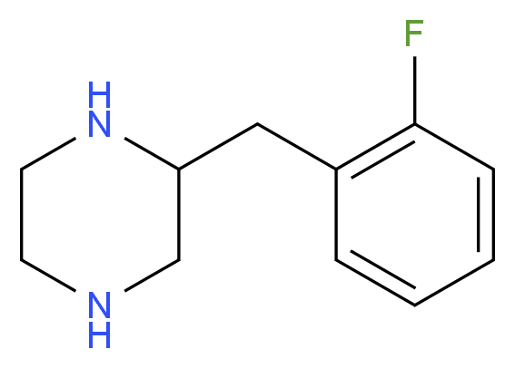 2-[(2-fluorophenyl)methyl]piperazine_分子结构_CAS_910444-89-2